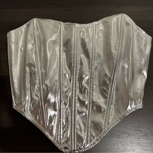 Silver Corset Top — NWOT